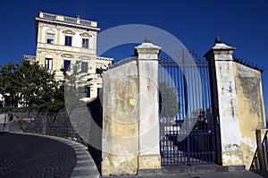 Old villa with iron door in Sorrento, Italy