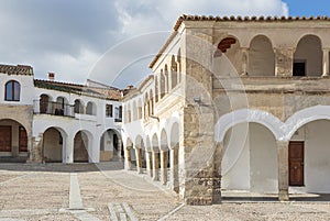 Old village main square in the spanish countryside