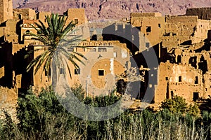 old village in morocco desert, photo as background