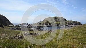 Old village of Nyksund in Vesteraalen on a bright summer day