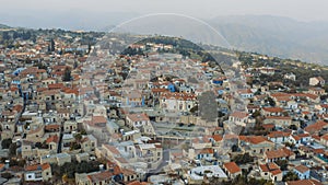 Old village Pano Lefkara in mountains, aerial view. Larnaca District, Cyprus