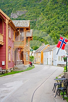 Old village town LÃ¦rdalsÃ¸yri Norway