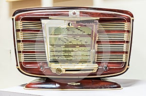 Old vintage antique Russian radio receiver.