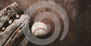 Old vintage baseball background for sport