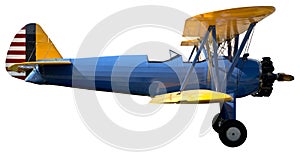 Old Vintage Biplane Aircraft Isolated