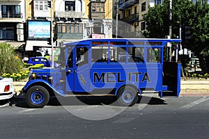 Old vintage Blue bus of the island of Malta