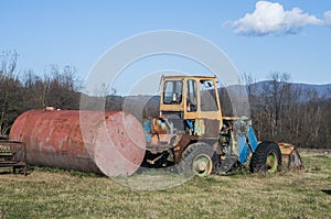 Old vintage bulldozer