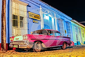 Old vintage car cuba trinidad