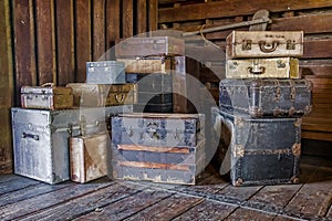 Old, Vintage Chests And Suitcases