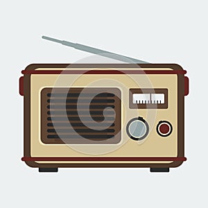 Old Vintage Classic Radio Vector Illustration Icon