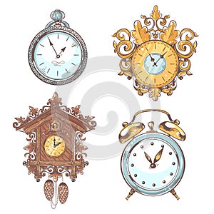 Old vintage clock set