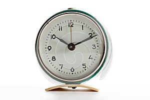 Old vintage clocks on white background isolated