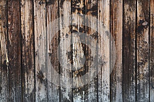 Old vintage dark stains wooden planks background