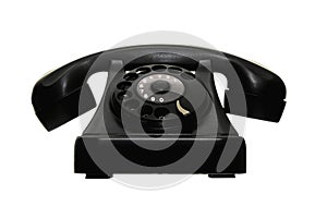 Old vintage dial telephone black