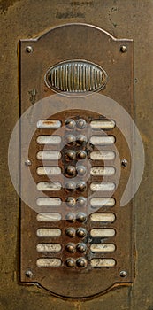 Old vintage door bell with intercom