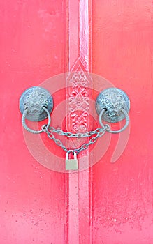 Old vintage door with lock