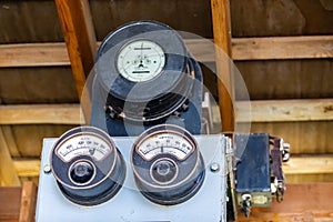 Old vintage electricity measuring instruments
