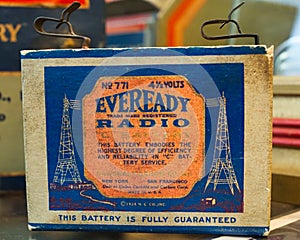 Old vintage Eveready battery for radio