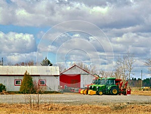 Old Vintage Farm Tractors Machinery Red Door Blue Sky Yellow Grass Rural Countryside Wallpaper Agriculture Equipment Harvest  Farm