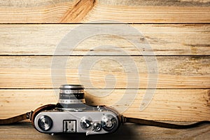 Old vintage film photo camera