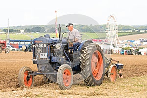 Vintage fordson major Tractor ploughing