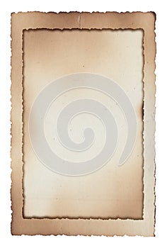 Old vintage frame rough texture retro paper with burned stains and scratches background