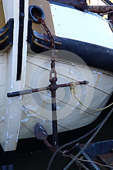 Old vintage front of boat, rotterdam, Netherlands