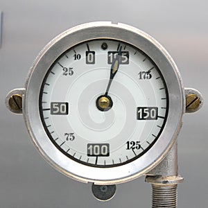 Old Vintage German Airplane Fuel gage, scale with an arrow, , 0-195 liters
