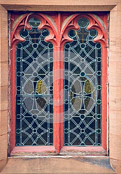 Old vintage gothic window tudor architechure