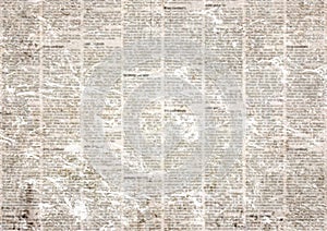 Old vintage grunge newspaper paper texture background