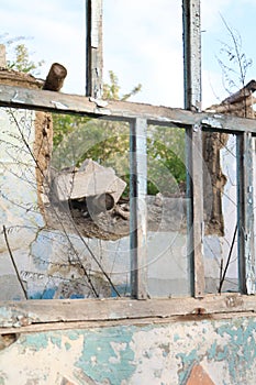 Old vintage house.Old window