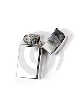 Old vintage lighter isolated on a white background