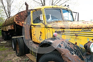 Old Vintage Mack Semi Truck photo
