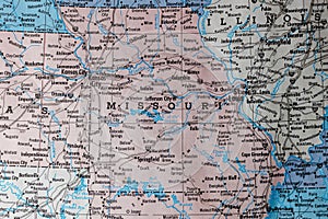 Old vintage map State of Missouri.