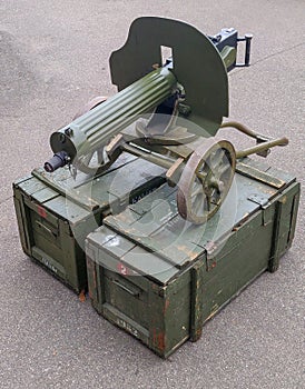 Old vintage Maxim machine gun