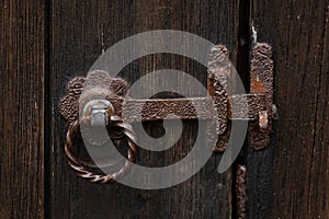 Old vintage metal garden gate latch lock