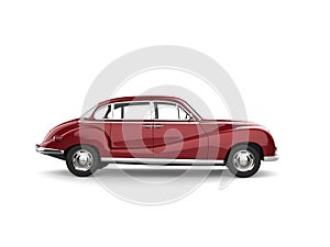 Old vintage metallic cherry red luxury car