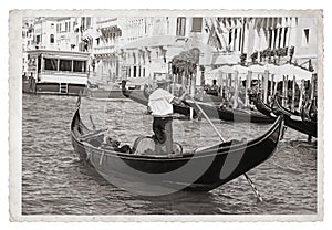 Old Vintage Monochrome photo in Venice