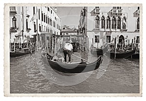 Old Vintage Monochrome photo in Venice