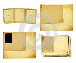 Old vintage paper with grunge frames for photos