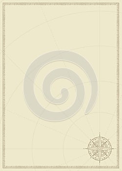 Old vintage paper with wind rose compass sign