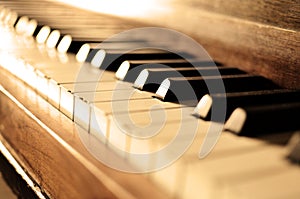 Old Vintage Piano Keys Ebony Ivory Black White Love for Music