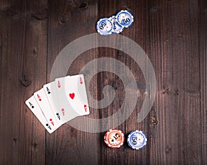 Old vintage poker above