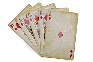 Old vintage poker cards