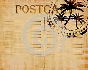 Old vintage postcard