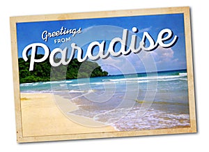 Old Vintage Postcard Welcome to Paradise