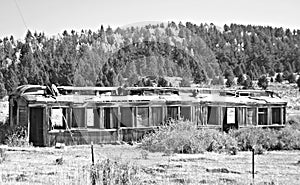 Old Vintage Pullman Railroad Car Abandoned Black and White Train photo