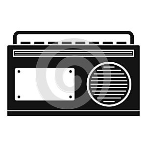Old vintage radio icon, simple style