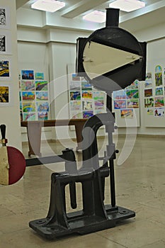 Old vintage railway turnaround displayed in museum