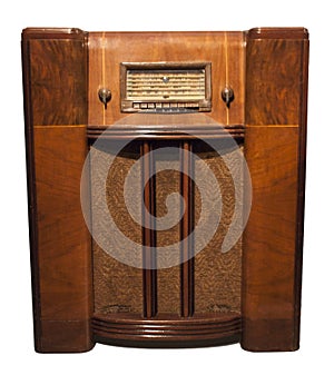 Old Vintage Retro Antique Radio Isolated on White
